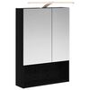 vidaXL Dulap cu oglindă pentru baie Stejar Negru 50 x 14,5 x 70 cm
