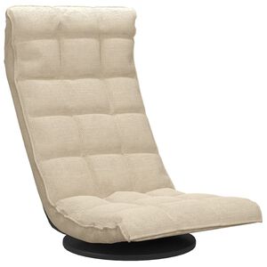 vidaXL Scaun de podea pivotant, crem, material textil