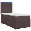 vidaXL Pat boxspring cu saltea Maro &icirc;nchis 90 x 200 cm Țesătură