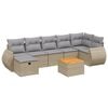 vidaXL Set canapele de grădină, 8 piese, cu perne, bej, poliratan