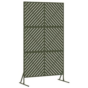 vidaXL Ecran de intimitate 100 x 50 x 180 cm Oțel Verde măsliniu