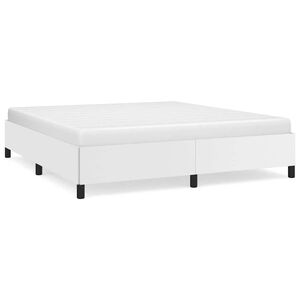vidaXL Cadru de pat, alb, 180x200 cm, piele ecologică