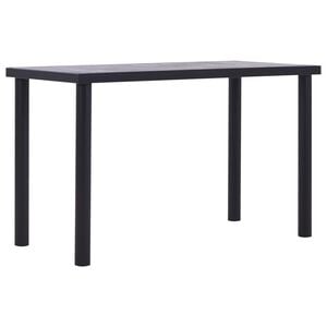 vidaXL Masă de bucătărie, negru & gri beton, 120 x 60 x 75 cm, MDF