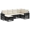 vidaXL Set de canapele pentru grădină 6 pcs Negru și Alb crem