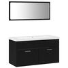 vidaXL Set de mobilier pentru baie 3 buc. Stejar Negru Lemn prelucrat