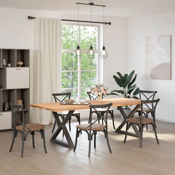 vidaXL Picioare masă de sufragerie, 2 buc., alb, 90x(72-73,3) cm, oțel