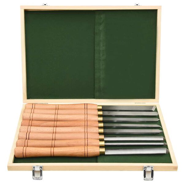 vidaXL Set de unelte de strunjire, 8 piese, HSS