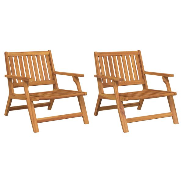 vidaXL Bancă de relaxare 2 pcs Maro Lemn Solid de Acacia