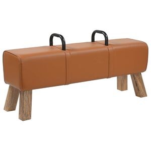 vidaXL bancă Maro 110 x 30 x 45 cm Piele Naturală