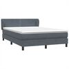 vidaXL Pat box spring cu saltea, gri &icirc;nchis, 140x220 cm, catifea