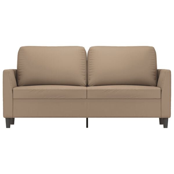 vidaXL Canapea cu 2 locuri, cappuccino, 140 cm, piele ecologică