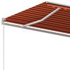 vidaXL Copertină retractabilă automat cu st&acirc;lpi, portocaliu&maro 4x3 m