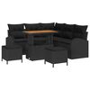 vidaXL Set de canapele pentru grădină cu pernă 8 pcs Negru Rattan poli