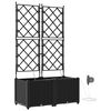vidaXL Vază pentru Grădină 2 buc. Negru 80 x 40 x 142 cm PP