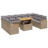 vidaXL Set canapele de grădină cu perne, 10 piese, bej, poliratan