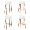 vidaXL Set mobilier de bar, 5 piese, alb