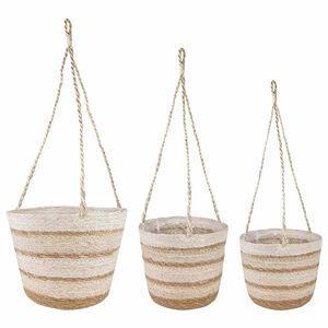 vidaXL 3 buc. Natural, Alb și Bej &Oslash;26 x 19 cm 100% Iarbă de mare