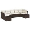 vidaXL Set de canapele pentru grădină 7 pcs Maro și Crem Rattan poli