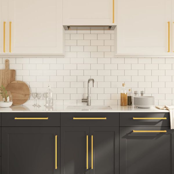 vidaXL M&acirc;nere de dulap, 20 buc., auriu, 320 mm, oțel inoxidabil