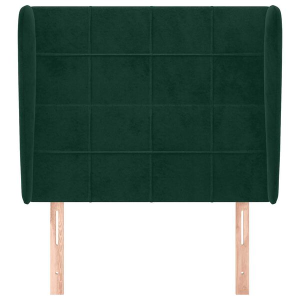 vidaXL Tăblie pat cu aripioare verde &icirc;nchis 83x23x118/128 cm catifea