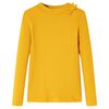 vidaXL Tricou pentru m&acirc;neci lungi pentru copii, ocru, 116