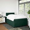 vidaXL Pat box spring cu saltea, verde &icirc;nchis, 120x200 cm, catifea