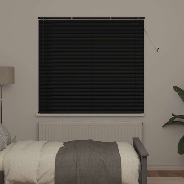vidaXL Jaluzea venetiană Manual Ajustabil Negru 150 x 140 cm PVC