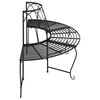 vidaXL Bancă circulară de copac, 2 buc., negru, Ø159 cm, oțel