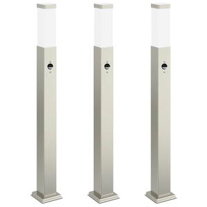 vidaXL St&acirc;lpi iluminatori cu senzor, 3 buc., 80 cm, oțel inoxidabil, IP44
