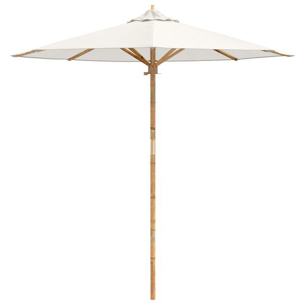 vidaXL Parasol de Grădină Alb crem &Oslash; 270 x 260 cm Bambus