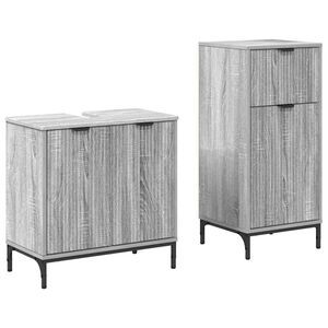 vidaXL Set de mobilier pentru baie 2 buc. Gri Sonoma