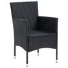 vidaXL Set mobilier de grădină cu perne, 9 piese, negru, poliratan