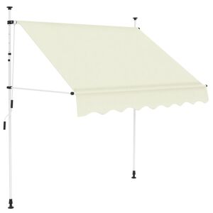 vidaXL Copertină retractabilă manual, crem, 200 cm