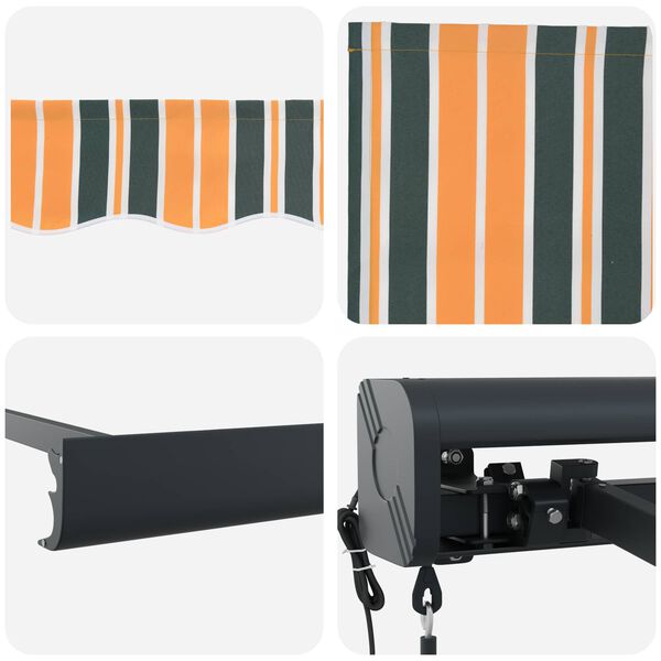 vidaXL Copertină Verde și galben 350 x 250 x 165 cm