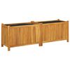 vidaXL Jardinieră de grădină cu căptușeală 153x38,5x50 cm, lemn acacia