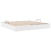 vidaXL Pat cu storage cu saltea Alb pur 200 x 200 cm Piele artificială
