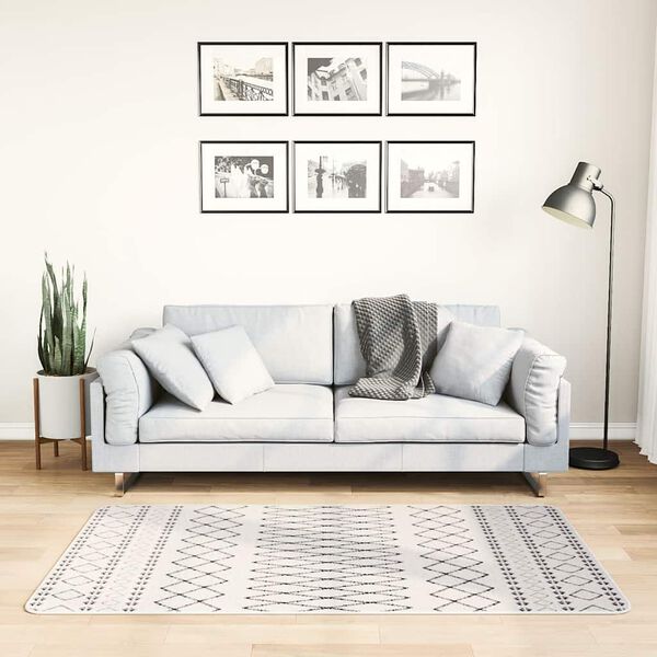 vidaXL Covor lavabil, negru și alb, 80x150 cm, antiderapant