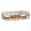 vidaXL Set de canapele de exterior 10 buc. Alb Natural și Crem
