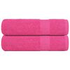 vidaXL Prosoape de baie, FROGN, 2 buc., roz, 100x150 cm, 360 g/m&sup2;