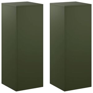 vidaXL Suport pentru plante 2 pcs Verde măsliniu 30 x 30 x 80 cm Oțel
