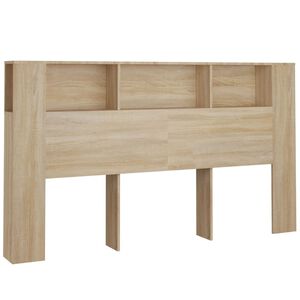 vidaXL Tăblie de pat cu dulap, stejar sonoma, 180x18,5x104,5 cm