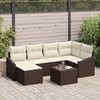 vidaXL Set de canapele pentru grădină 7 pcs Maro Rattan poli