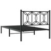 vidaXL Cadru de pat din metal cu tăblie, negru, 107x203 cm