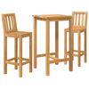 vidaXL Set de bar pentru exterior 3 buc. Netratat Lemn solid de tec