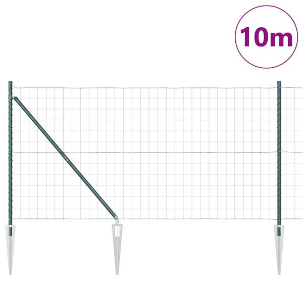 vidaXL Gard cu St&acirc;lp Verde 1,4 x 10 m Oțel și PVC