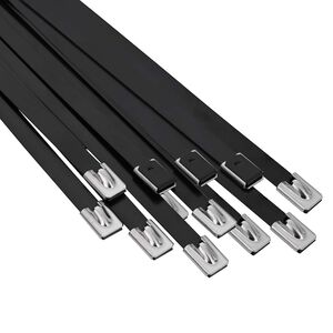 vidaXL Legătură pentru cablu 12 buc. 7,9 x 350 mm Negru