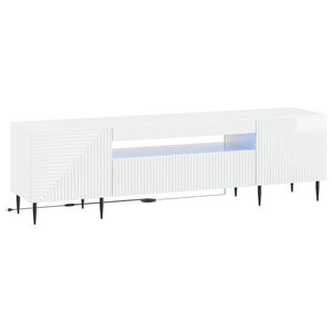 vidaXL Cabinet TV cu LED Alb foarte lucios Lemn prelucrat