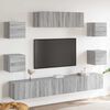 vidaXL Set comode TV, 7 piese, gri sonoma, lemn compozit