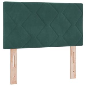 vidaXL Tăblie LED cu headboard Verde închis 80 cm Piele artificială