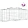 vidaXL Coșuri gabion arcuite 6 buc, 200x50x80/100 cm, fier galvanizat